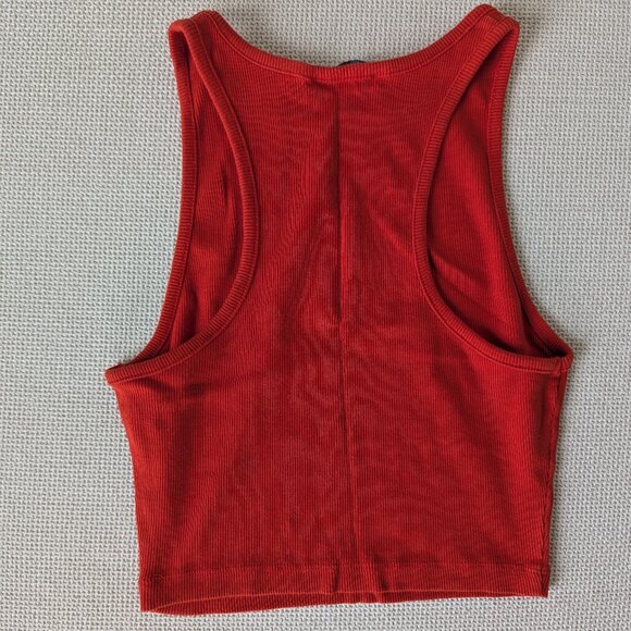 *2/$20* ZARA Tomato Red Cropped Tank Top, Size M - Picture 3 of 7